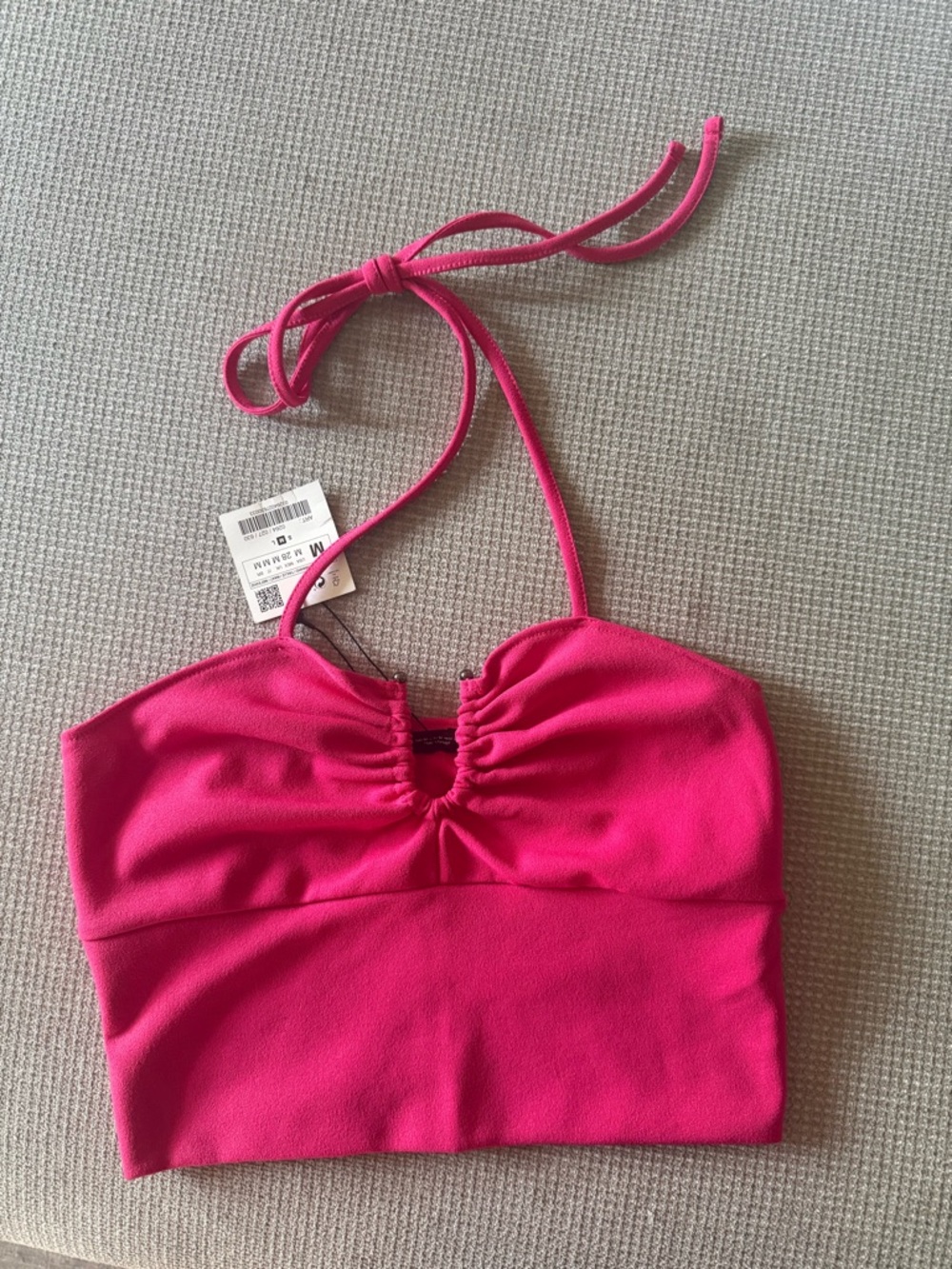 Brand New Zara Hot Pink Halter Crop Top